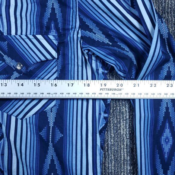 Rock & Roll Denim Pearl Snap Men’s M Aztec Western Southwest Rodeo Cowboy - Picture 7 of 14